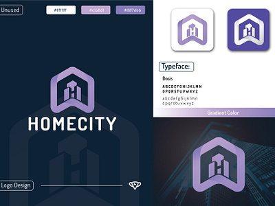 HomeCity - Logo Design appicon branding building logo construstion logo graphic design h logo home logo house logo logo logo brand logo concept logo desing logo mark negative space logo symbol