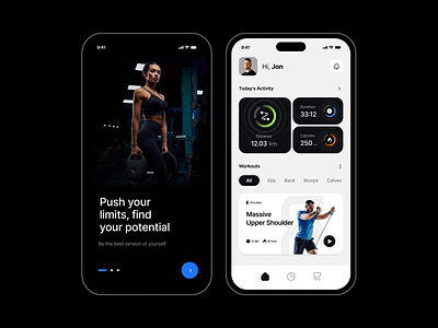 Workout Mobile App Concept app app design concept dark theme design exercise fitness gym inspiration ios mobile mobile app mobile ui sport ui ui kit uidesign ux uxdesign white theme