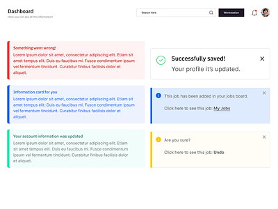 Information Cards - Dashboard card card information cards dashboard design documentation front end graphic design information information card informação job boarding job posting page pop up ui ux