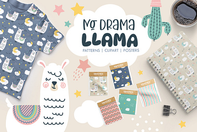 No drama Llama. Llama graphic collection graphic design