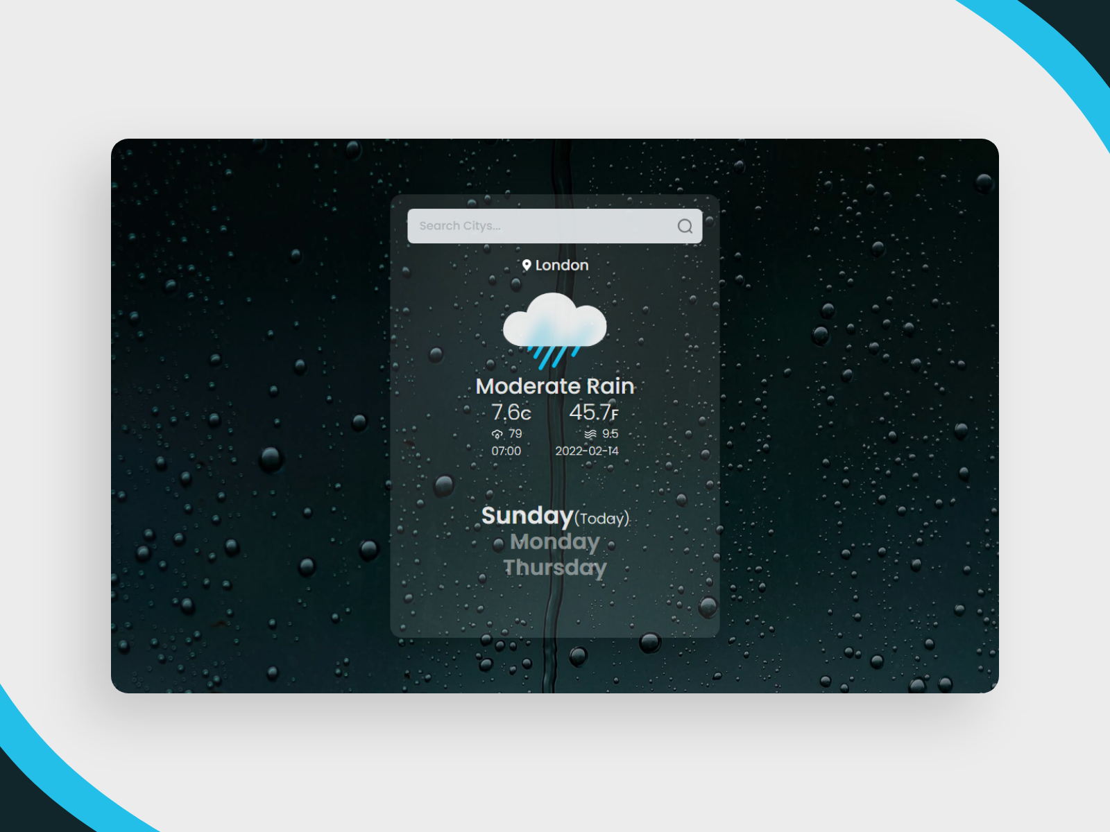 Weather App UI by Erfan Gharib on Dribbble