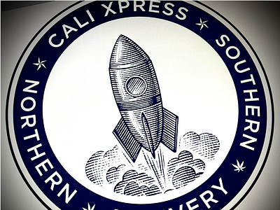 Cali Xpress Illustrated Brandmark by Steven Noble artwork branding design engraving etching illustration ink line art logo pen and ink scratchboard steven noble woodcut