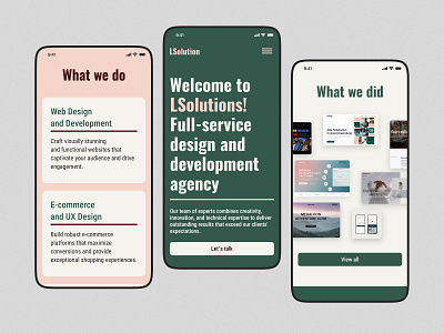 LSolution - Landing page adaptive agency design digital main page minimal mobile mobile version ui ui design ux web design web site