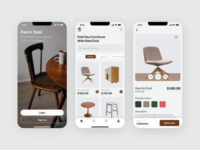 Mobile App - Furniture Ecommerce App 999watt ux ui