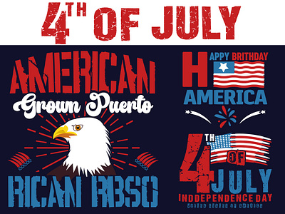 4th of july T-shirt designs bundle happy 4th july