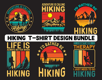 Hiking T-Shirt Design Bundle adventure camper camping campinglife costom design explore graphic design hike hiking landscape mountains nature outdoors photooftheday t shirt design travel tshirt typography vector