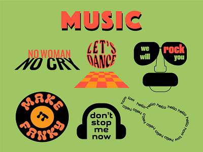 Stickerpark Music inspired retro design graphic design illustration vector