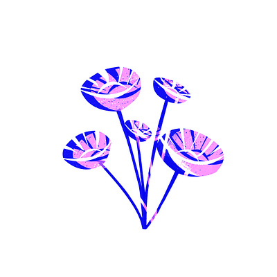 Blue flowers design digital art graphic design illustration