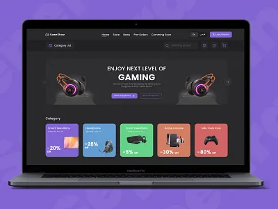 🎮 Game Shop - Home Page 3epehran branding design home home page landing plants website sepehran tech ui ux
