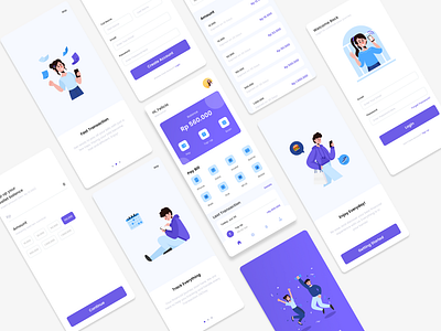 E-Wallet - Mony App branding dailyui design flat design illustration minimal screen ui vector