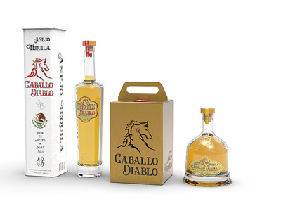 Caballo Diablo | Añejo / Extra Añejo Tequila 3d alcohol bottle design brand identity branding liquor mexico package design packaging tequila