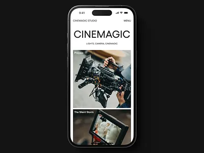 Cinemagic Studio (Mobile) clean creative design grid ios iphone layout minimal mobile mobile design modern studio ui ui design ui ux uiux user interface ux ux ui white space