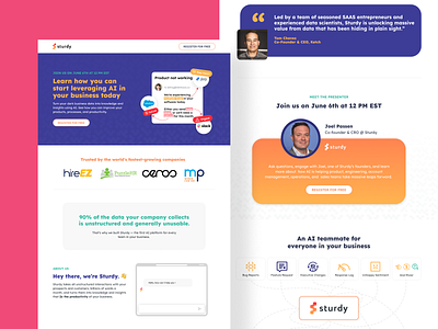 Sturdy - Landing Page Design cro