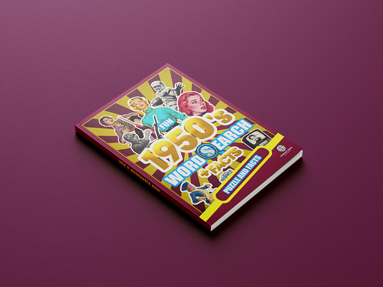 1950s word search book cover design by Aymen Bahloul on Dribbble