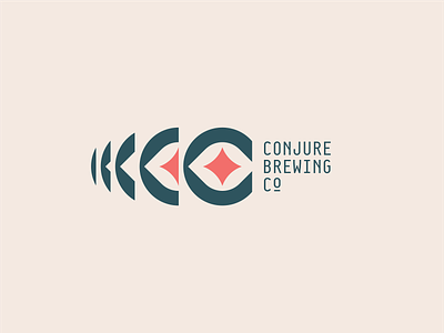 Conjure Brewing Co. update 001 beer brewery c eye fragment geometric green lockup logo magic monospace negative space red star tan type typography