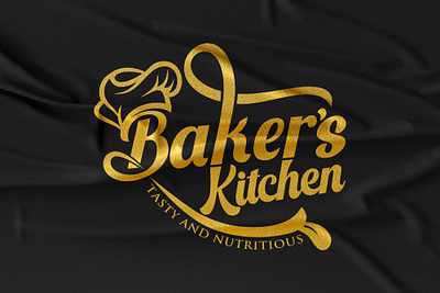 bakars kitchen logo mokup 3d bakers logo beautifull logo graphic design logo vi