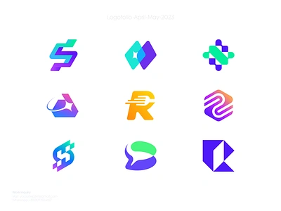 Modern, Creative, Letter, Monogram, Gradient Logo Collection abstract logo brand identity branding company logo creative logo gradient logo icon letter logo logo logo design logo designer logomark logotype minimalist logo modern logo monogram popular logo startup symbol vector