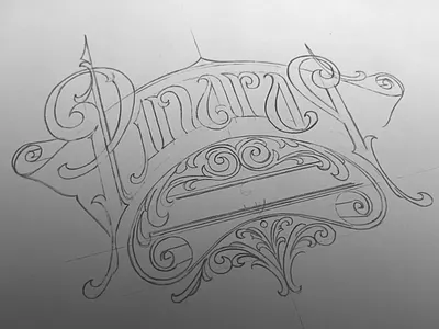 Skecth Of Pinaraq branding design hand handdrawn lettering logo type typeface typography