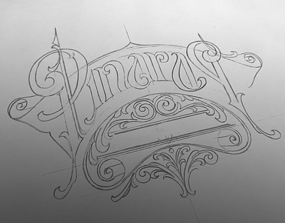 Skecth Of Pinaraq branding design hand handdrawn lettering logo type typeface typography