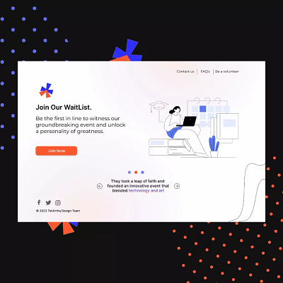 Wait-list Website Landing page UI design app application branding design graphic design logo ui vector