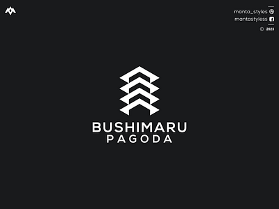BUSHIMARU PAGODA branding design graphic design icon logo minimal pagoda icon pagoda logo
