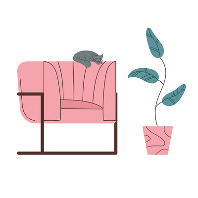 Armchair armchair design flat furniture illustration illustrator loft vector
