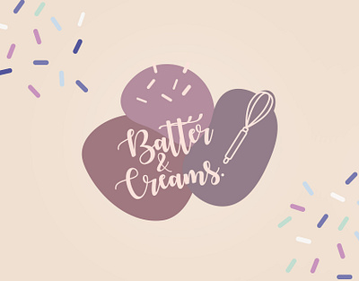 Batter & Creams Branding art baker bakery baking batter branding chef design dough food graphic design icon logo minimal sprinkle sweet vector