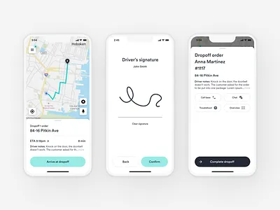Driver delivery app b2b saas b2b ux delivery app driver app ios app map app mobile app navigation saas design saas ux