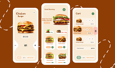 Burger App UI DESIGN app burger burgerapp design food app food ui design ui ui desigm ux