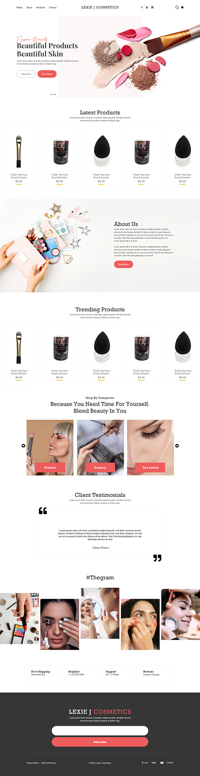 Cosmetics Webdesign 3d animation branding design graphic design illustration logo ui ux vector