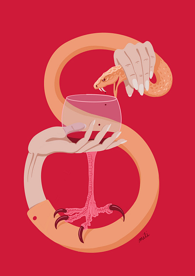 What's your poison? digital art digital illustration illustration procreate snake surreal wine