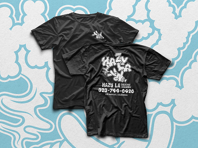 Hazy Clouds - Hazy LA Creative Studios badge branding california cannabis clouds graphic hazy illustration joint la lockup los angeles screen print shirt smoke t shirt vector weed
