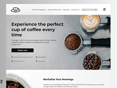 DailyUI - Product Landing Page 012 animation caffè coffe dailyui dailyui012 design desktop ecommerce food landingpage product productlandingpage ui