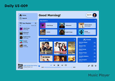 Daily UI-009: Music Player appui dailychallenge dailyui dailyuichallenge figma figmadesign ui uidesign uiux userexperience userinterface ux