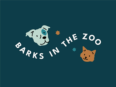 Barks in the Zoo animal illustration animal logo cat illustration dog illustration illustration limited palette logo design