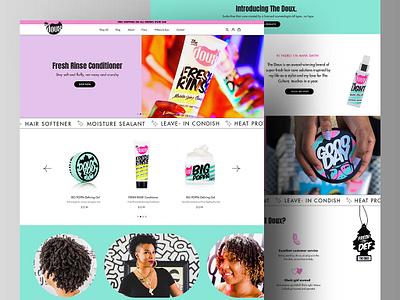 Thedoux - Hair Products Landing Page Website brand branding clean design fashion flat graphic design hair illustration logo minimal mockup photoshop ui vector web design
