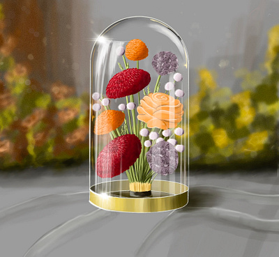 Flask with flowers adobe illustrator art artwork design graphic design illustration vector