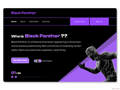 Marvel Character Collection | Website 3d animation app design black panther branding comics dark theme design desktop graphic design illustration marvel motion graphics superhero typography ui ux vector web design