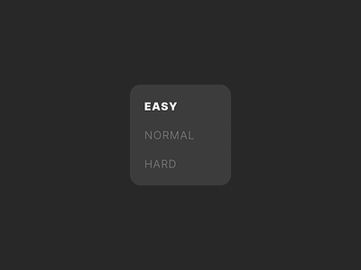Difficulty Mode Selector [Dark Theme] after effects animation dark mode interaction design microinteractions motion ui selector spatial ui switch switcher ui ui animation ux xr