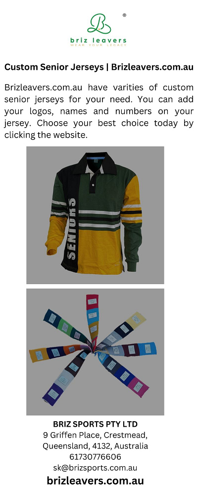 Custom Senior Jerseys | Brizleavers.com.au