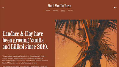Web Design For Maui Vanilla Farm app brand design branding design mobile design responsive design ui ui design web web design web dev