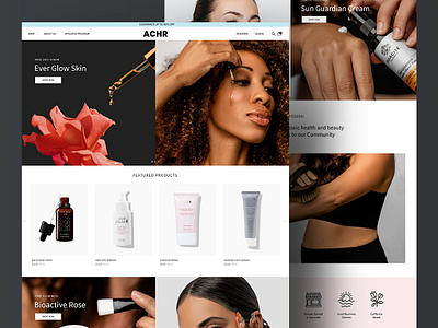 ACHR - Skin Care Landing Page Website brand branding clean design fashion flat graphic design illustration landing page logo minimal mockup photoshop skincare ui ux vector