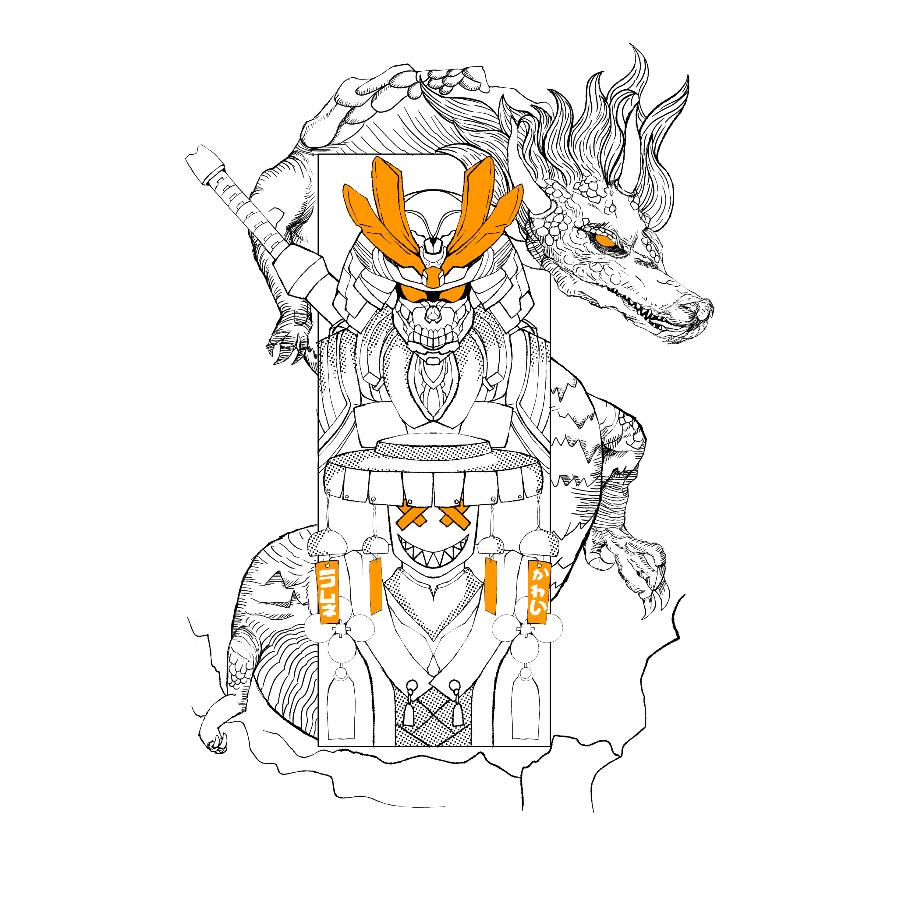 The Beastly Engineer colorful design doodles illustration texture vintage