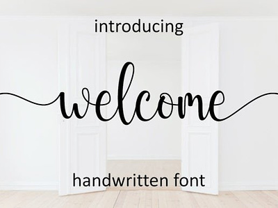 Welcome Font app branding creativefabrica design fonts graphic design handwriting handwriting fonts illustration logo ui welcome font