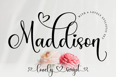 Maddison Font app branding creativefabrica design fonts graphic design handwriting illustration logo ui