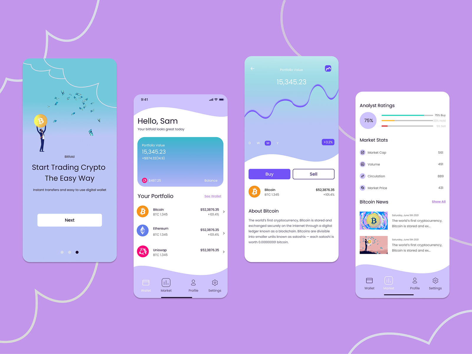 Ui For Cryptocurrency App By Grace Zielinski On Dribbble