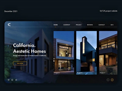 Architecture website, California Aestetic Homes app architecture website branding design graphic design illustration logo typography ui ux vector website website design