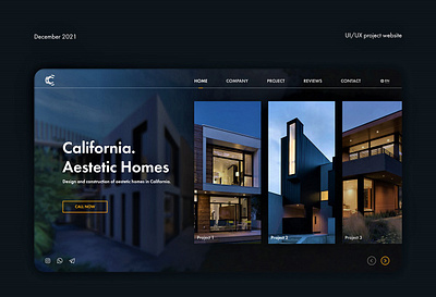 Architecture website, California Aestetic Homes app architecture website branding design graphic design illustration logo typography ui ux vector website website design