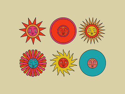 Psychedelic Suns art community design dribbble graphic design illustration illustrator psychedelic sun illustration vector