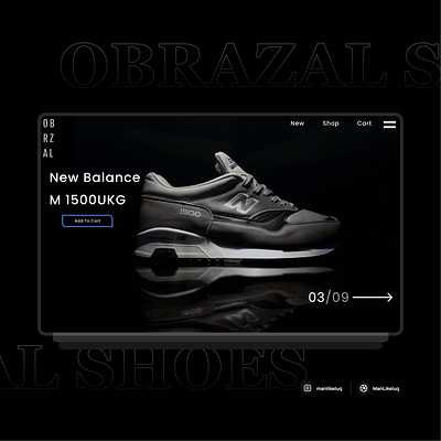 OBRAZAL SHOES DARK MODE branding design graphic design landingpage ui